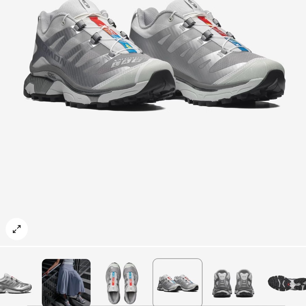 Salomon Men's Light Gray Trail Runners with Black & Blue Accents